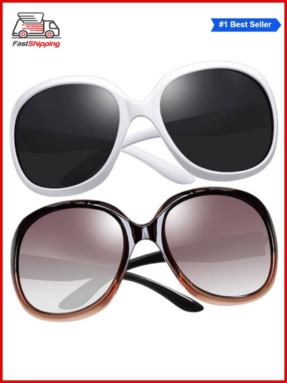 ✨ Oversized Polarized Sunglasses Large Butterfly UV Protection Driving